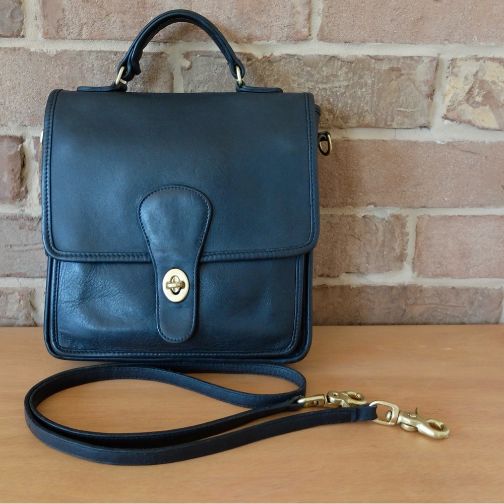 Vintage Coach Black Station Bag PRE 1994 Made in the United States